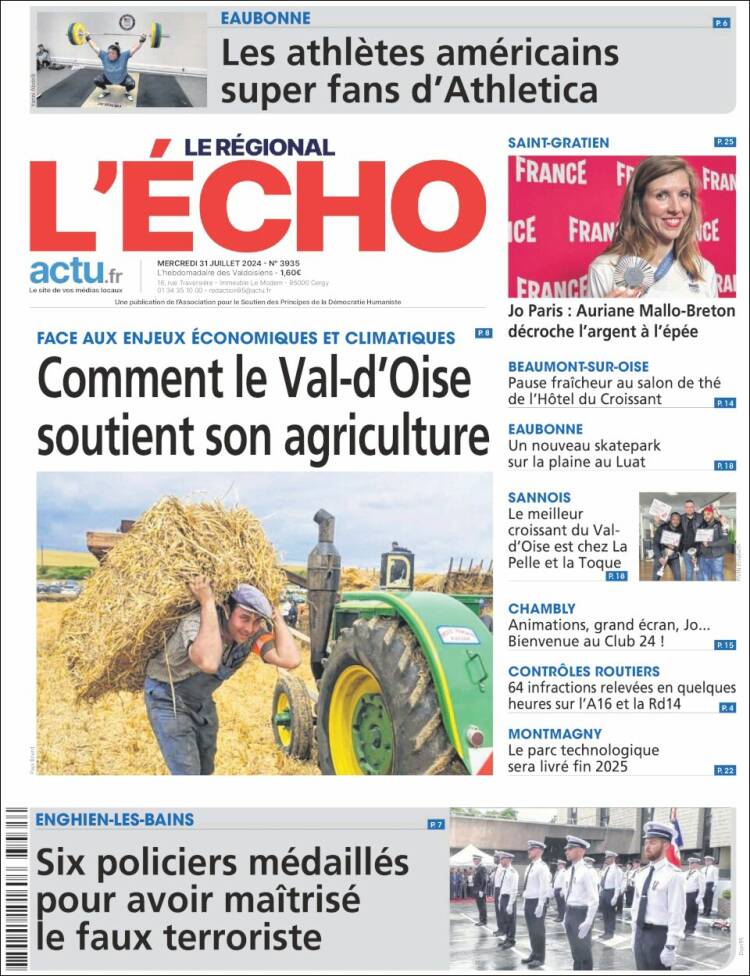 Portada de L'Echo de la Haute-Vienne (Francia)