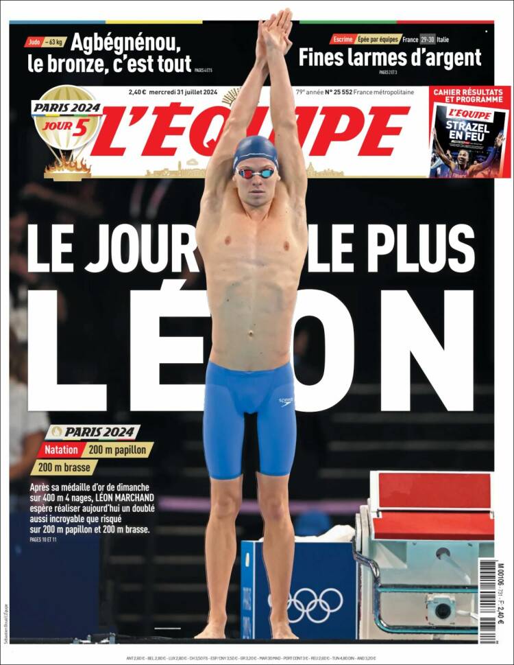 Portada de L'Equipe (Francia)