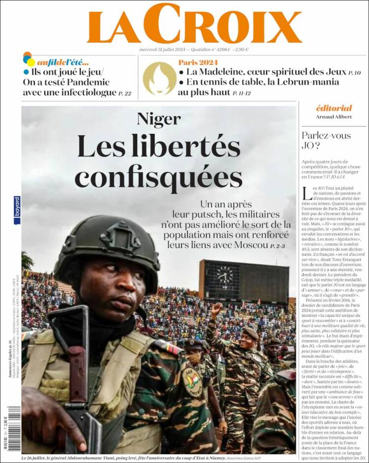 Portada de La Croix (Francia)