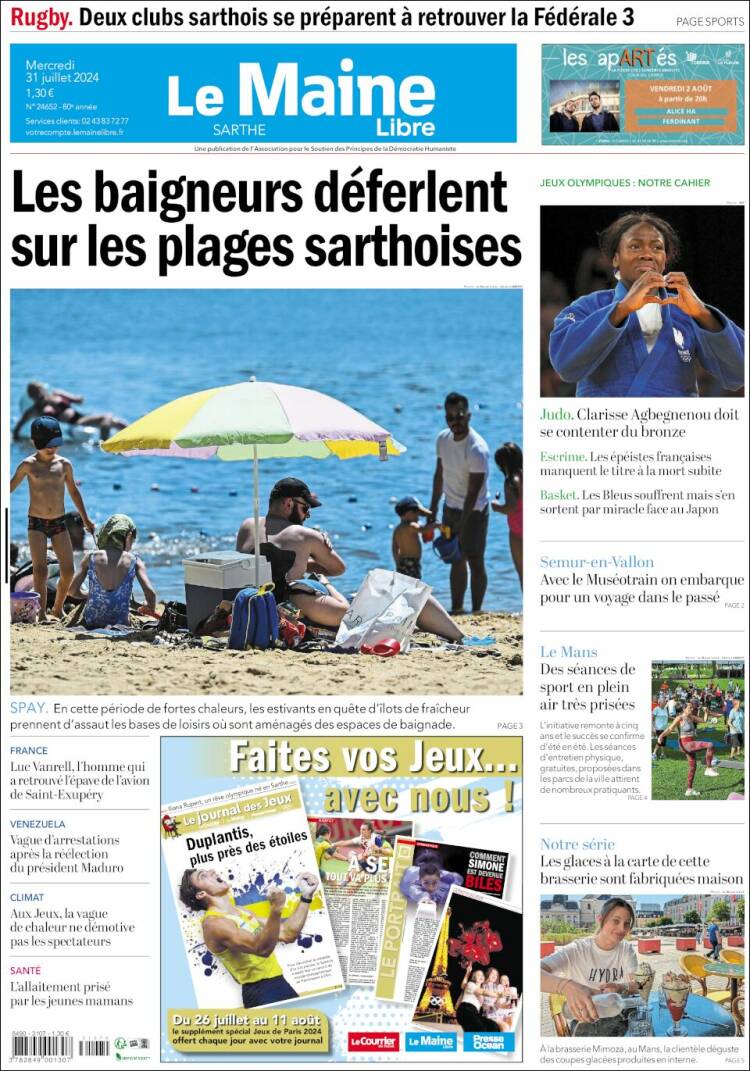 Portada de Le Maine Libre (Francia)