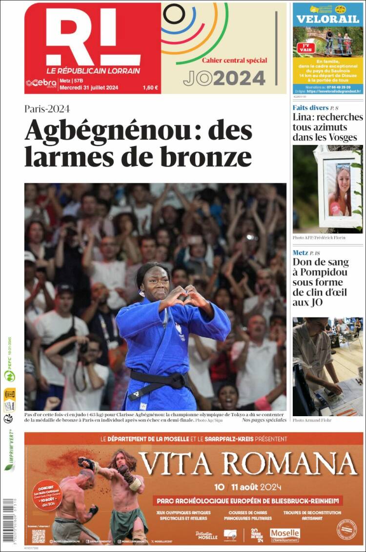 Portada de Le Republicain Lorrain (Francia)