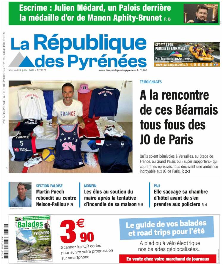 Portada de La République des Pyrénées (Francia)