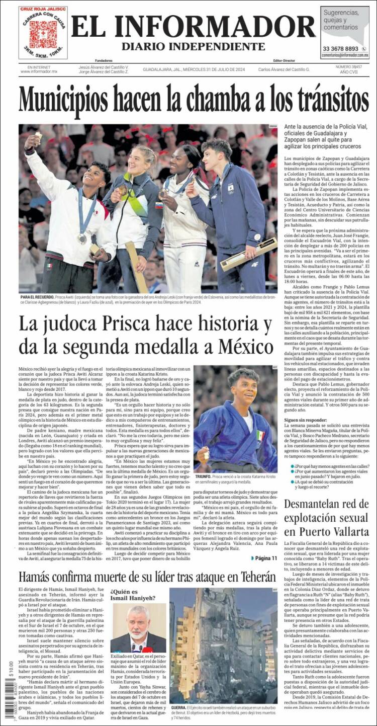 Portada de El Informador (M&eacute;xico)