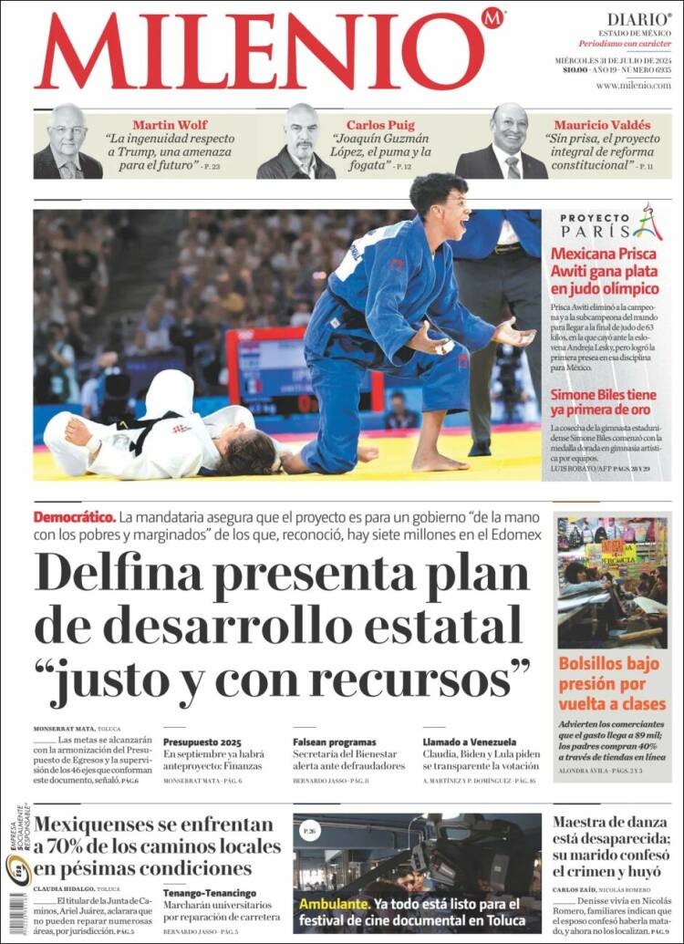 Portada de Milenio - Estado de México (M&eacute;xico)