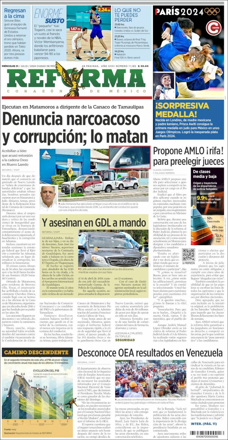 Portada de Reforma (M&eacute;xico)