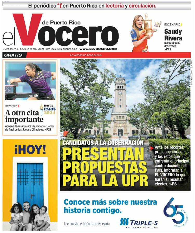 Portada de Vocero (Puerto Rico)