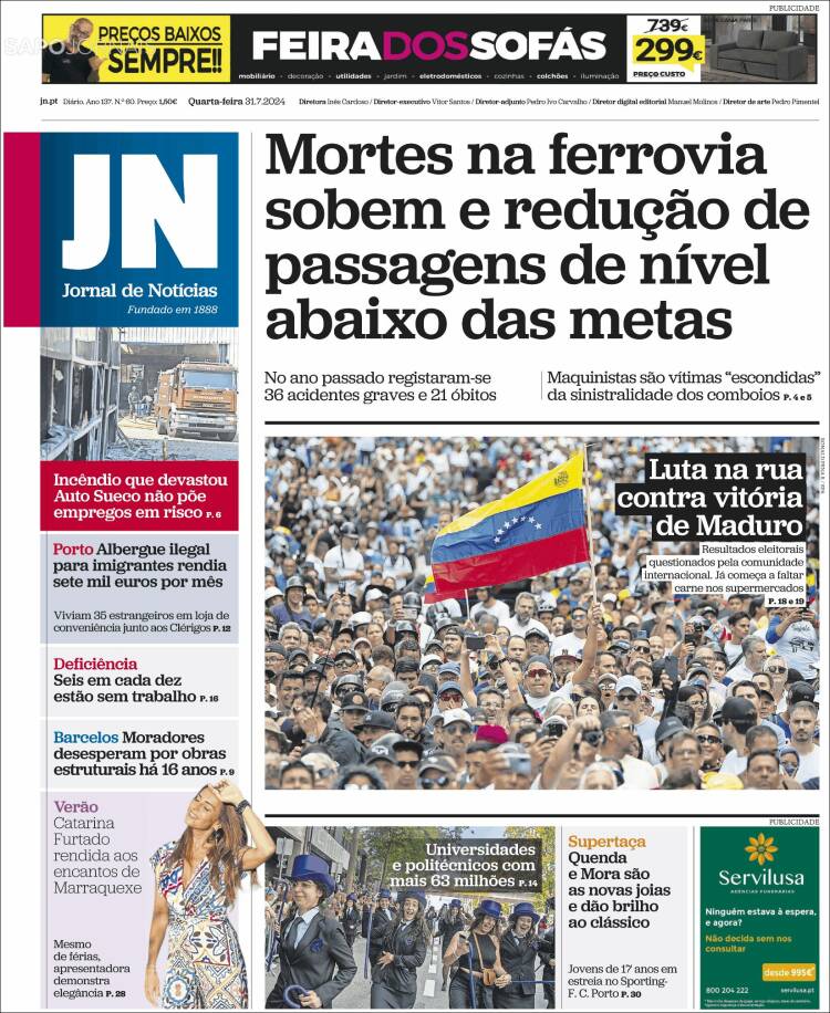 Portada de Jornal de Notícias (Portugal)