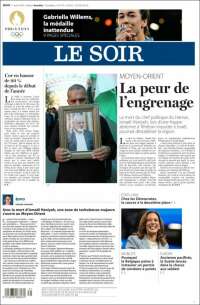 Portada de Le Soir (Belgique)