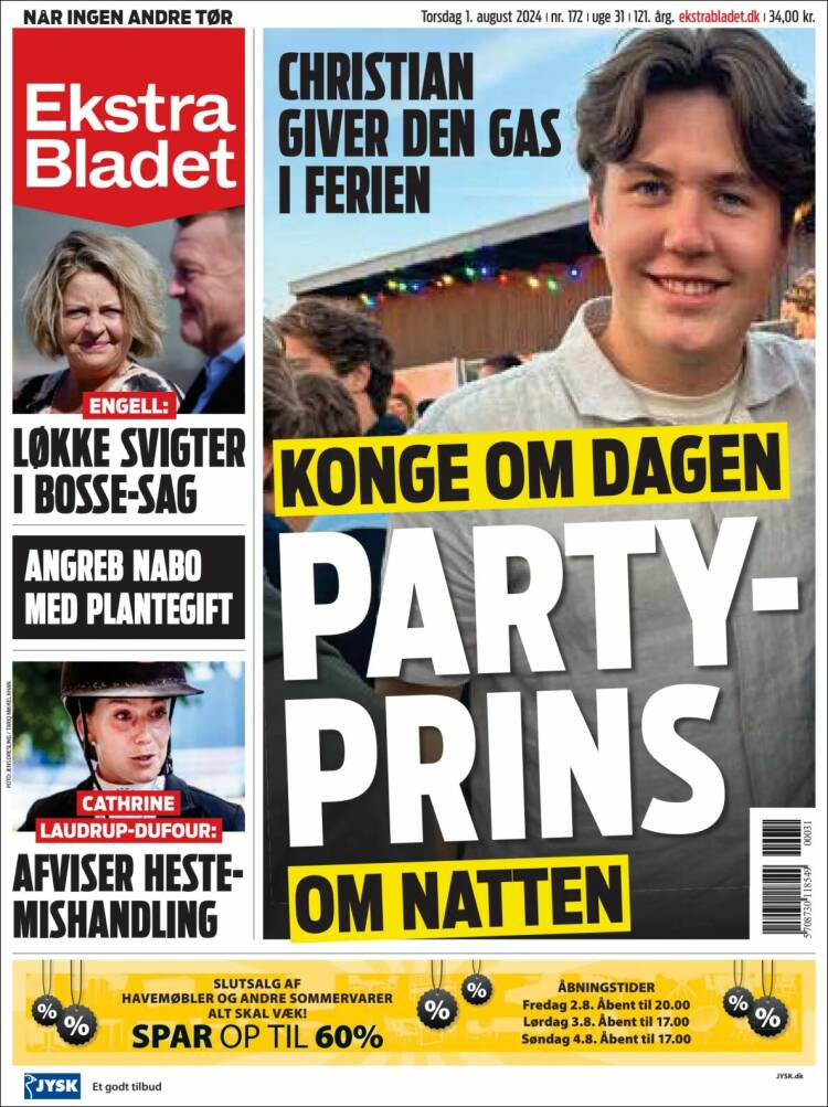 Portada de Ekstra Bladet (Dinamarca)