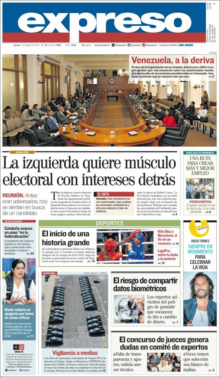 Portada de Expreso (Ecuador)