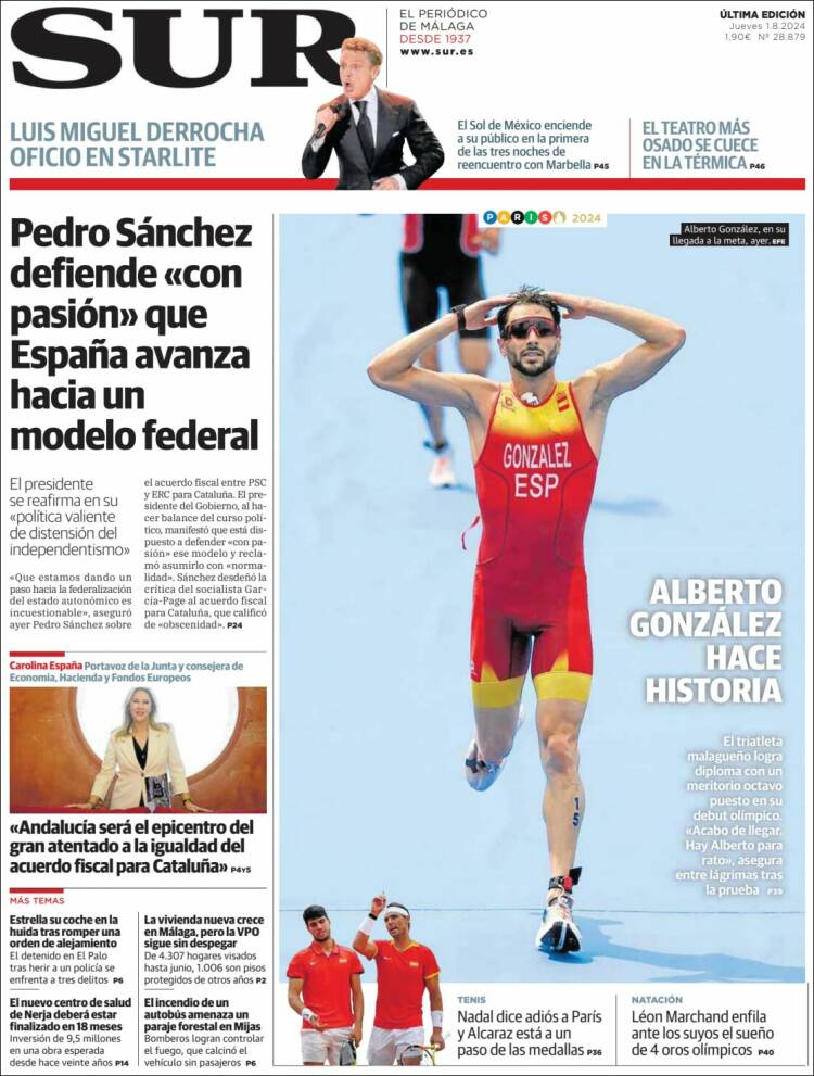 Portada de Diario el Sur (España)