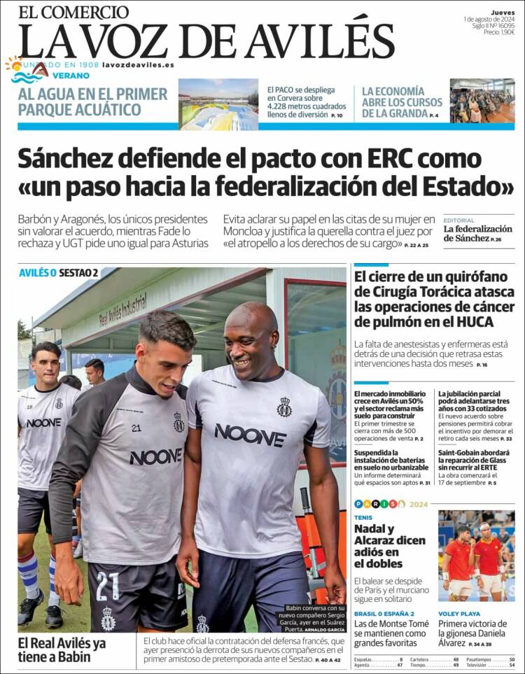Portada de El Comercio - Avilés (España)