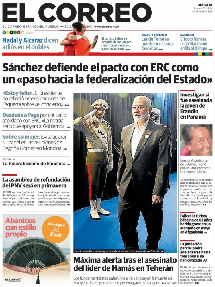 Portada de El Correo (España)