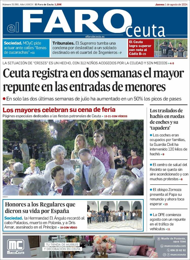 Portada de El Faro de Ceuta (España)