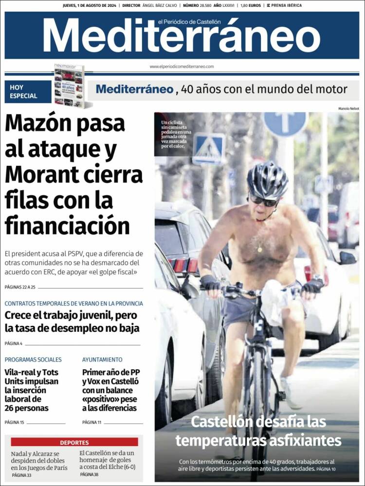Portada de El Periódico Mediterraneo (España)
