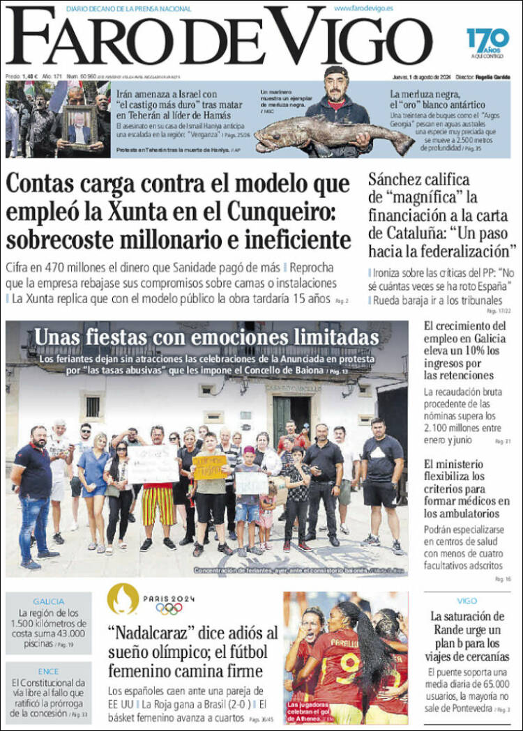 Portada de Faro de Vigo (España)