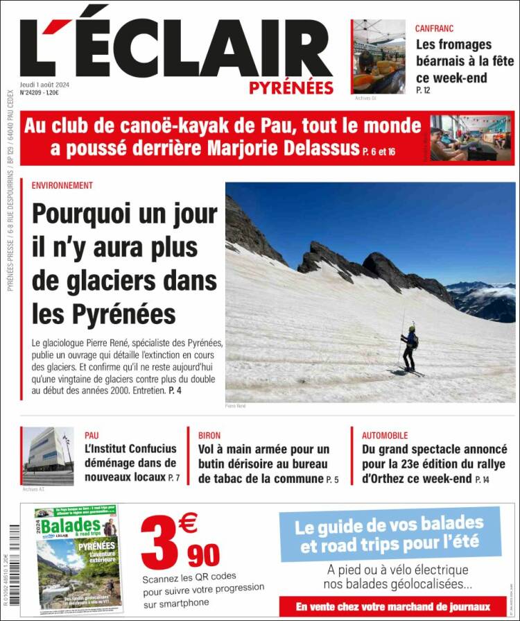 Portada de L'Eclair des Pyrénées (France)