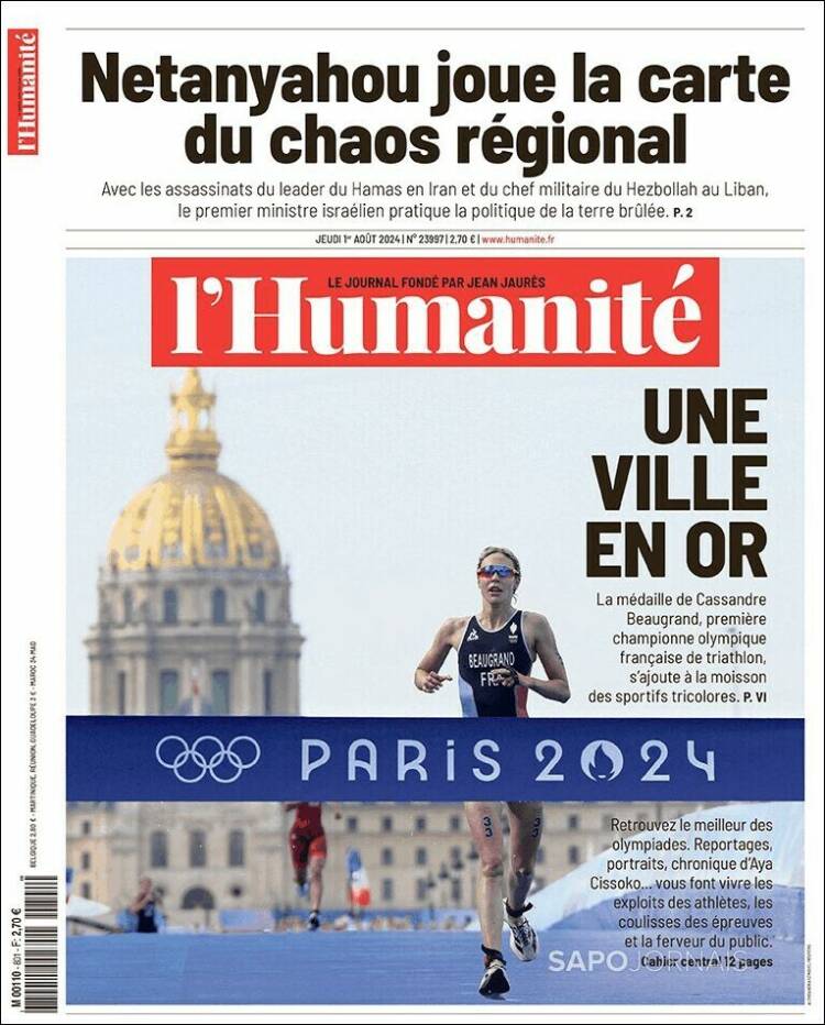 Portada de l'Humanite (France)