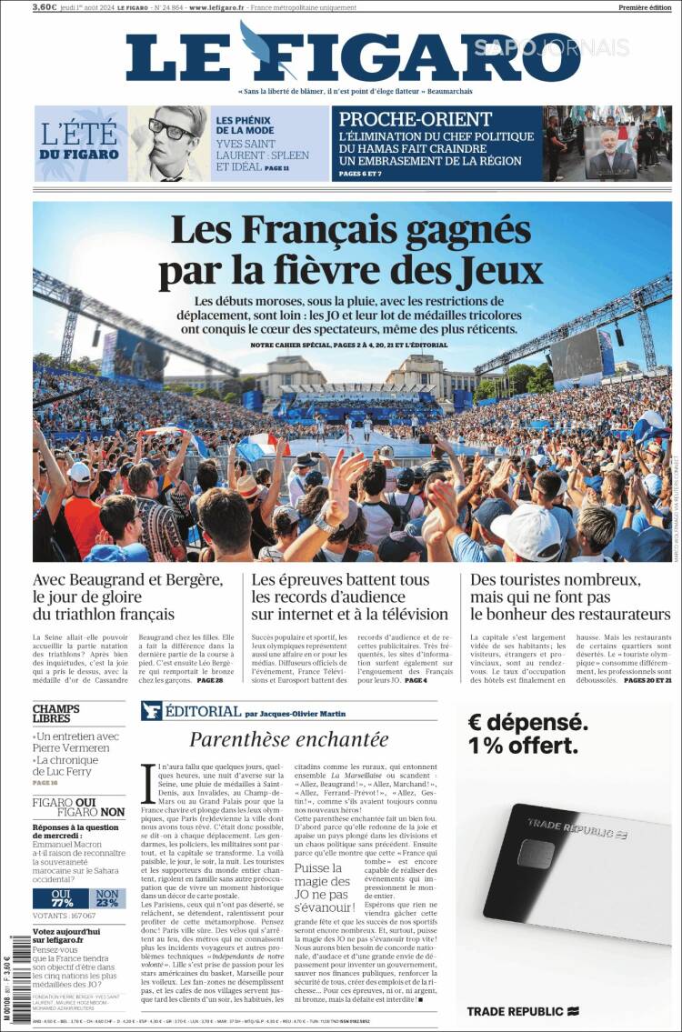 Portada de Le Figaro (France)