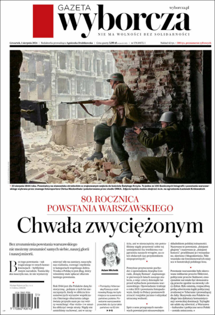 Portada de Gazeta Wyborcza (Polonia)