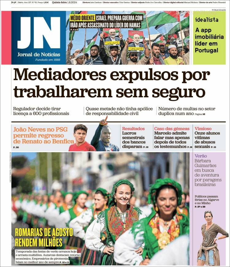 Portada de Jornal de Notícias (Portugal)