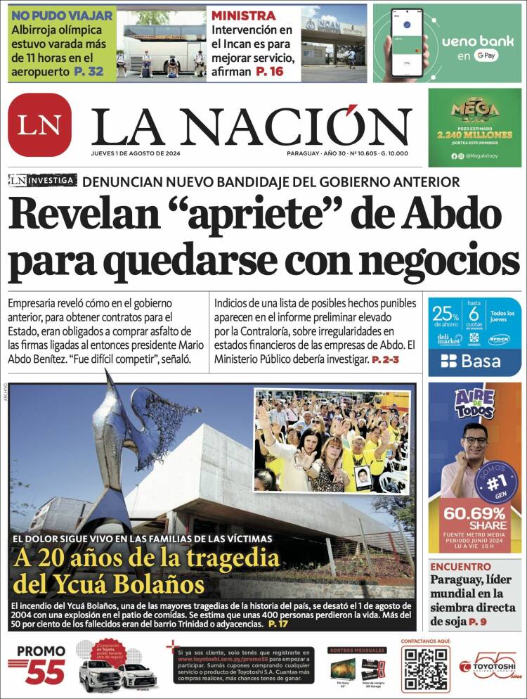Portada de La Nación (Paraguay)