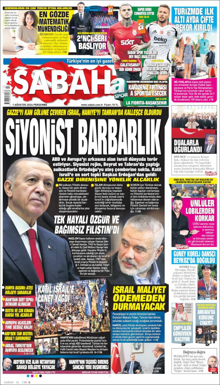 Portada de Sabah (Turqu&iacute;a)