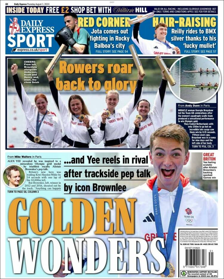 Portada de Express Sport (Royaume-Uni)