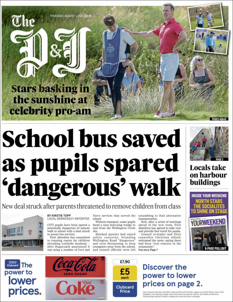 Portada de The Press and Journal (Reino Unido)