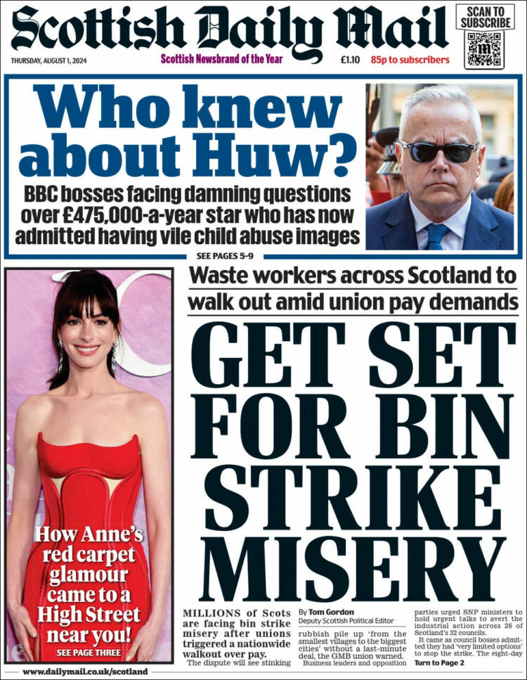 Portada de Scottish Daily Mail (Reino Unido)