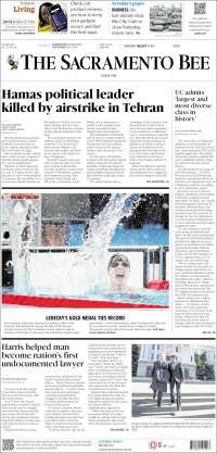 Portada de The Sacramento Bee (USA)