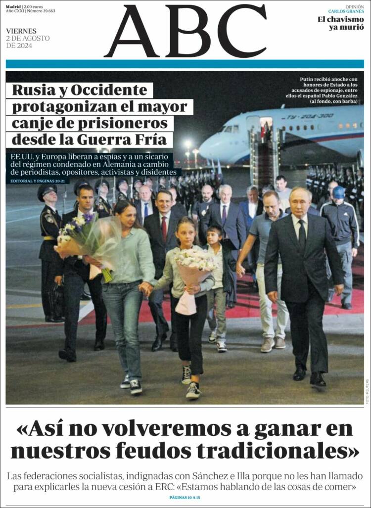 Periódico ABC (España). Periódicos de España. Edición de viernes, 2 de ...