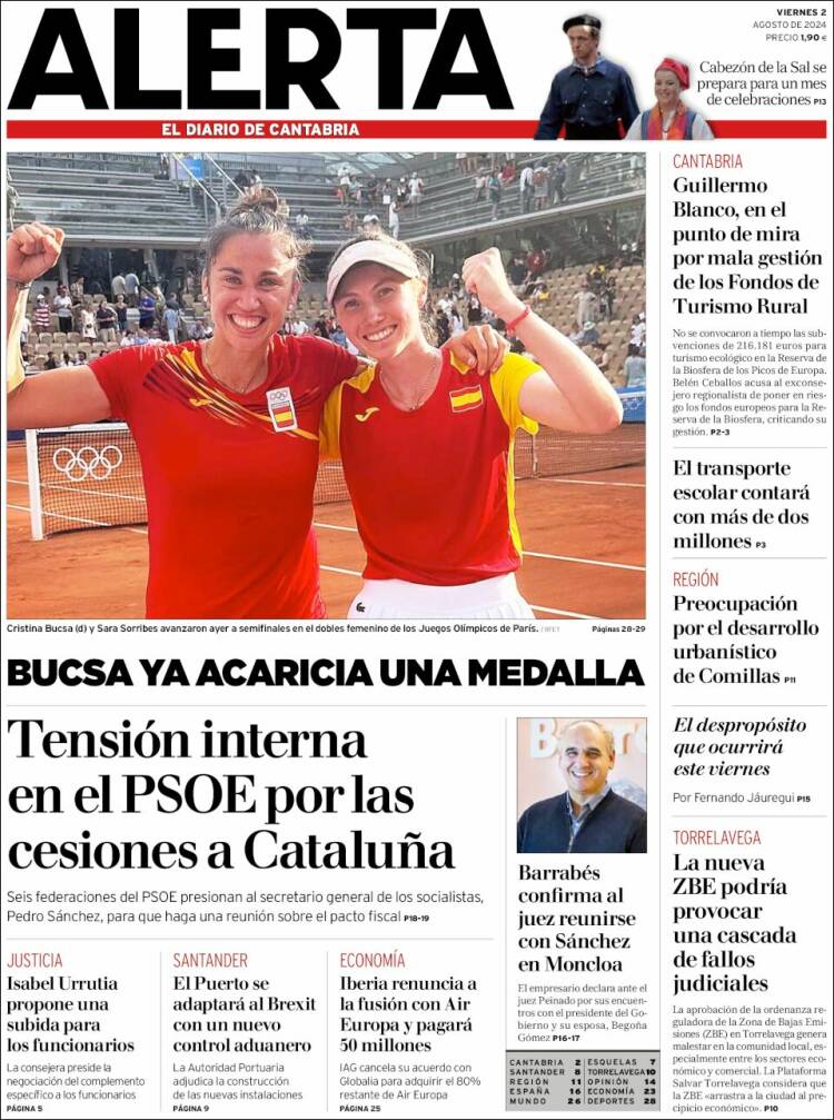 Portada de Alerta - El Diario de Cantabria (España)