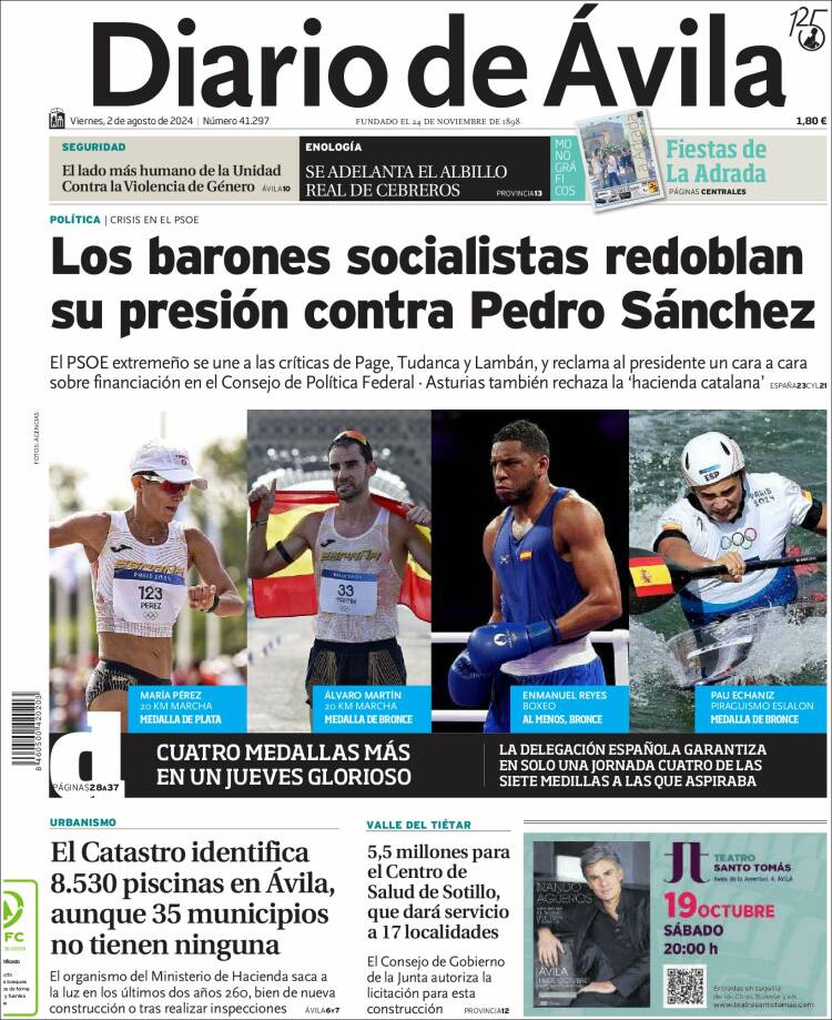 Portada de Diario de Ávila (España)
