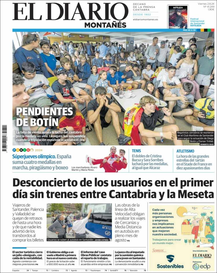 Portada de El Diario Montañés (España)