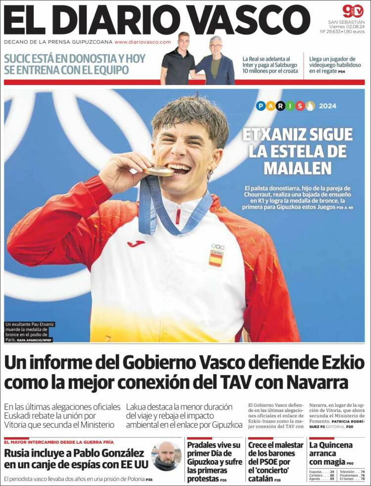 Portada de Diario Vasco (España)