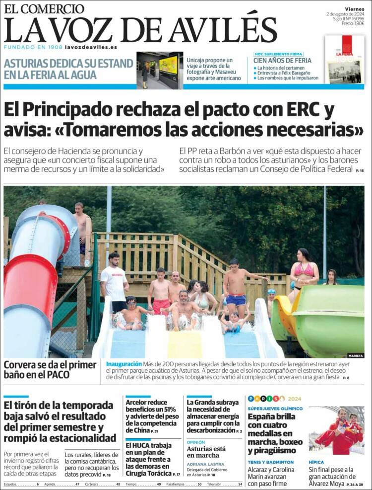 Portada de El Comercio - Avilés (España)