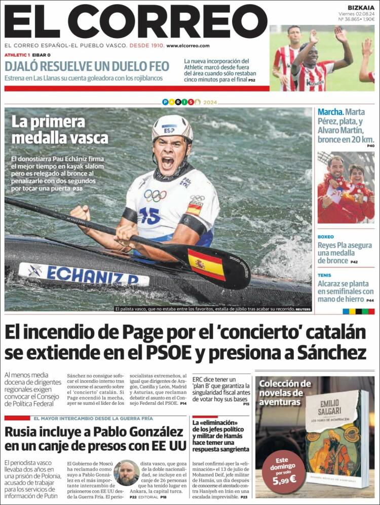 Portada de El Correo (España)