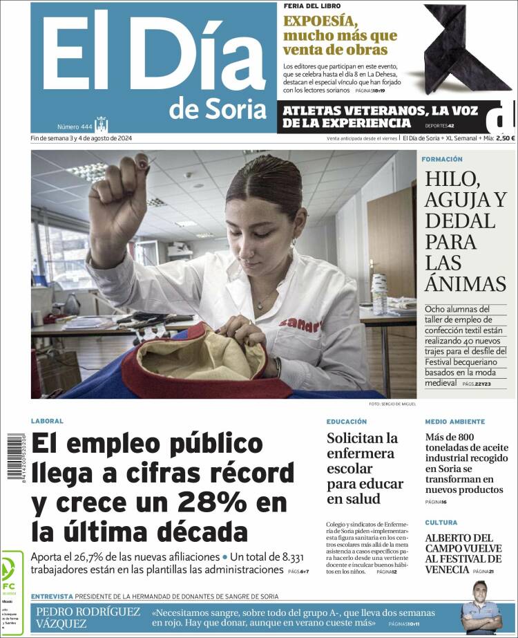 Portada de El Día de Soria (España)