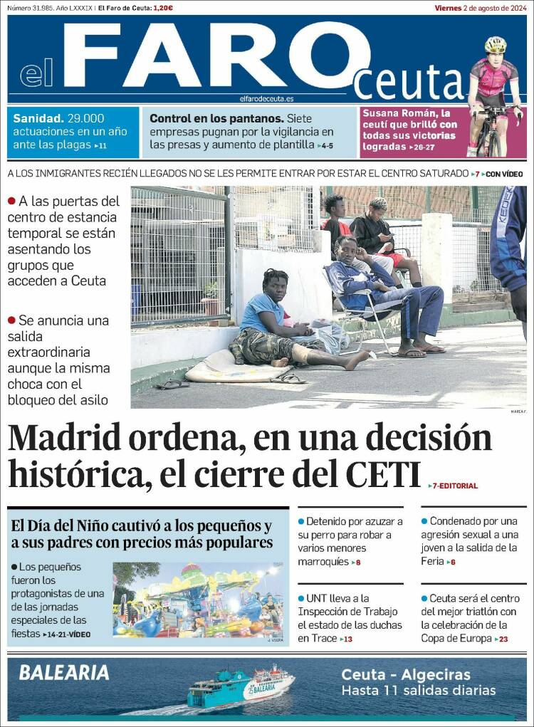 Portada de El Faro de Ceuta (España)