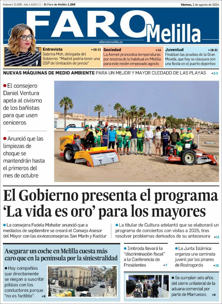 Portada de El Faro de Melilla (España)