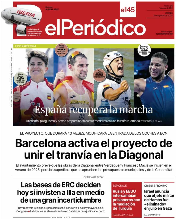 Portada de El Periódico (España)