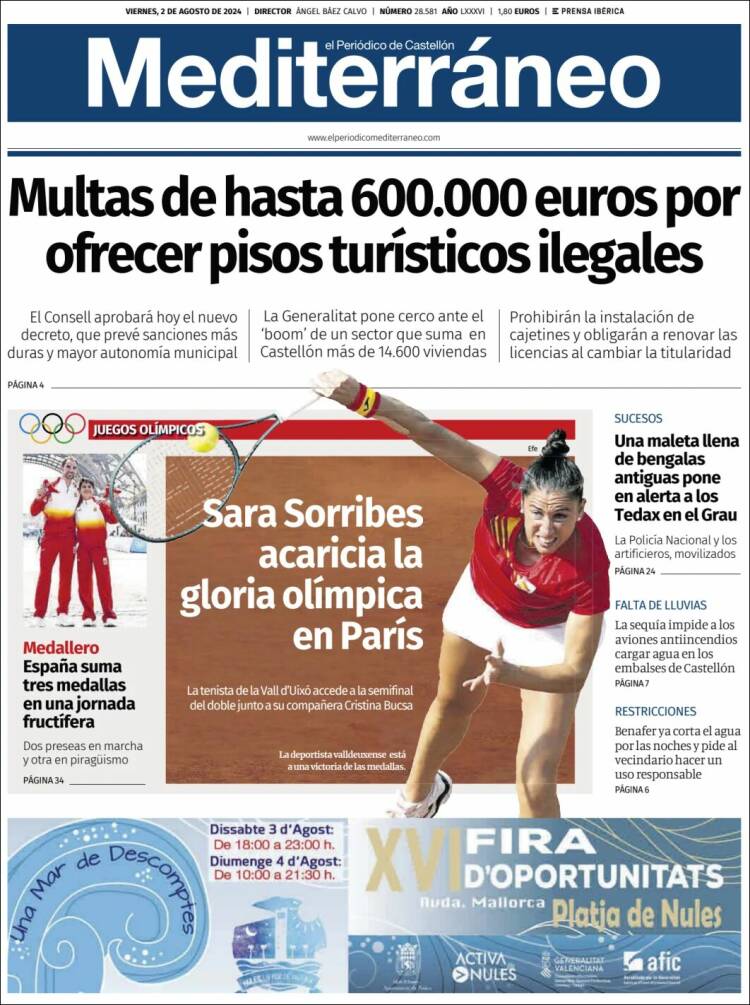 Portada de El Periódico Mediterraneo (España)