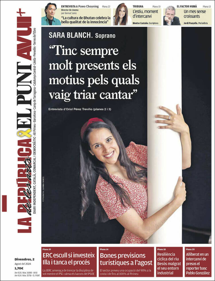 Portada de El Punt Avui (España)