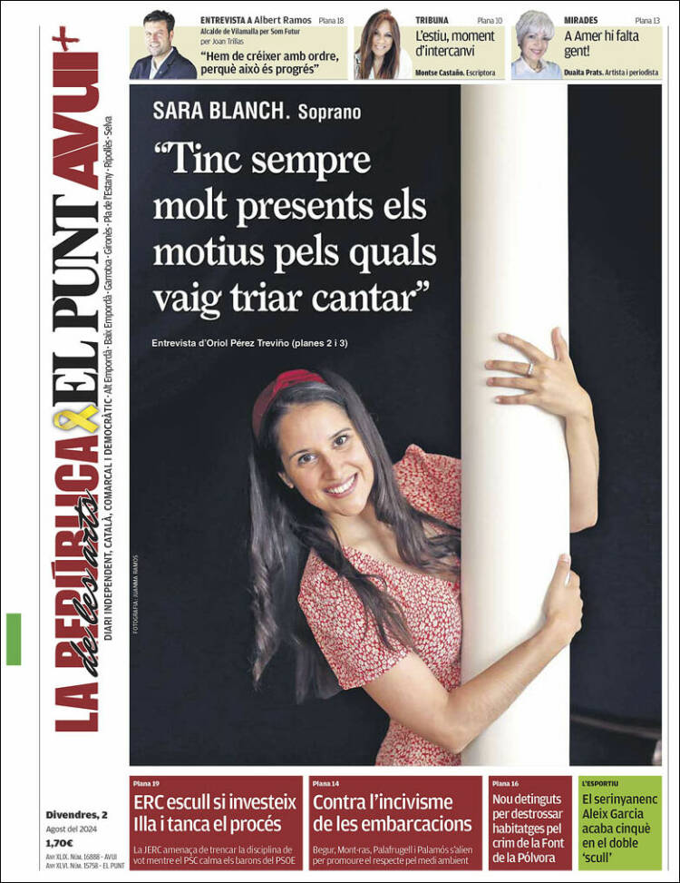 Portada de El Punt Avui - Girona (España)