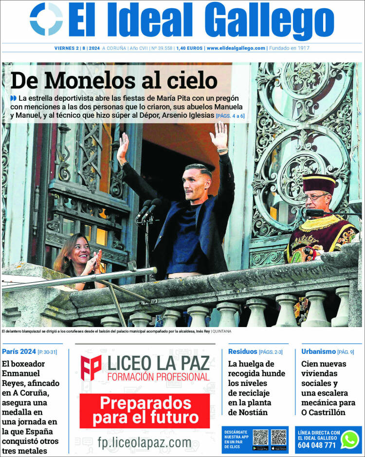 Portada de El Ideal Gallego (España)