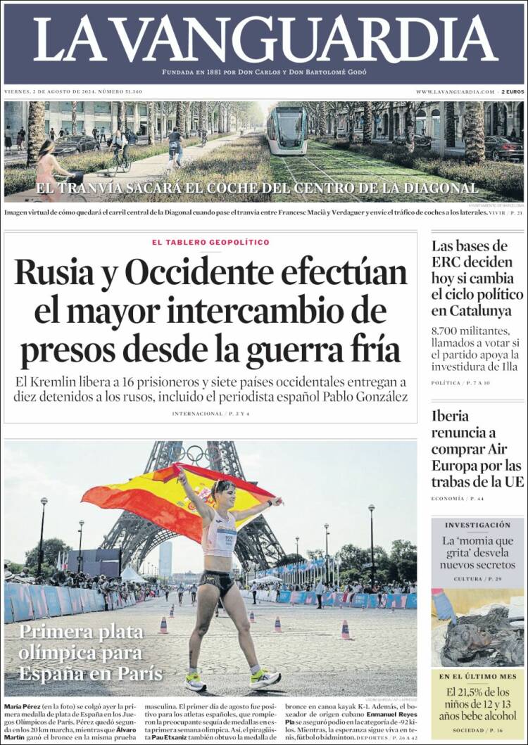 Portada de La Vanguardia (España)