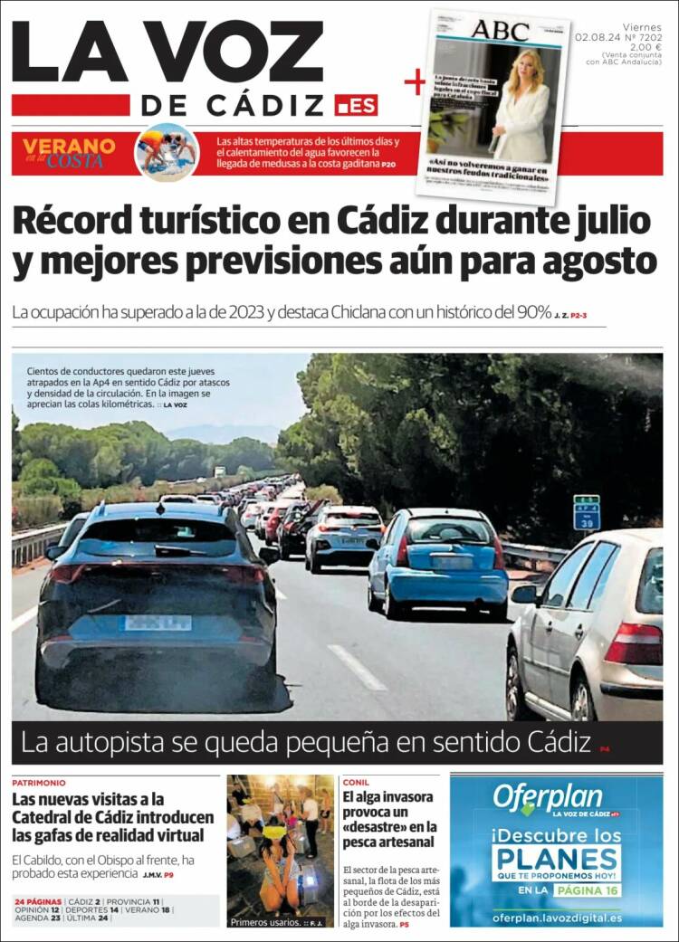Portada de La Voz de Cádiz (España)
