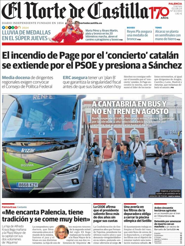 Portada de Norte de Castilla - Palencia (España)