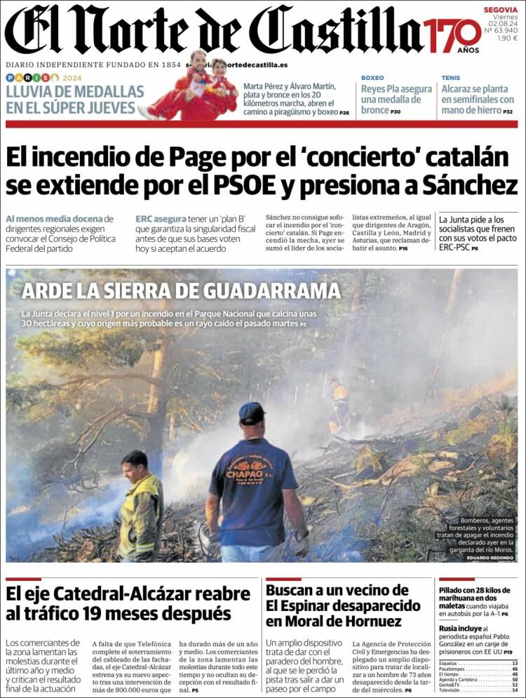 Portada de Norte de Castilla - Segovia (España)